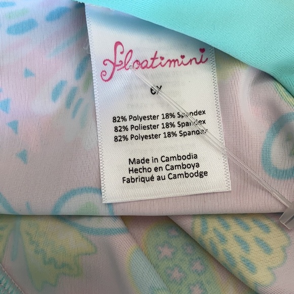 Little Girls Butterfly Rashguard Swimsuit - Picture 7 of 7